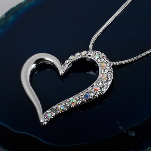 Ausmalbilderhq Silber Kette Swarovski Elements Herz Geschenk Freundin Frau