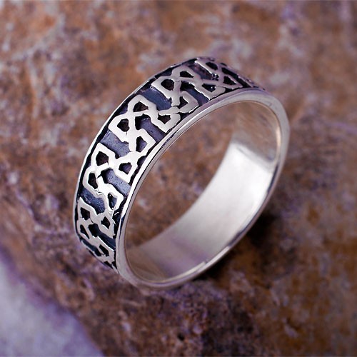 Angesagt925er Silber Tribal Ring Bandring neu